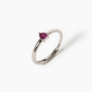 Anello solitario in argento con rubino sintetico a cuore - Antoinette concept store