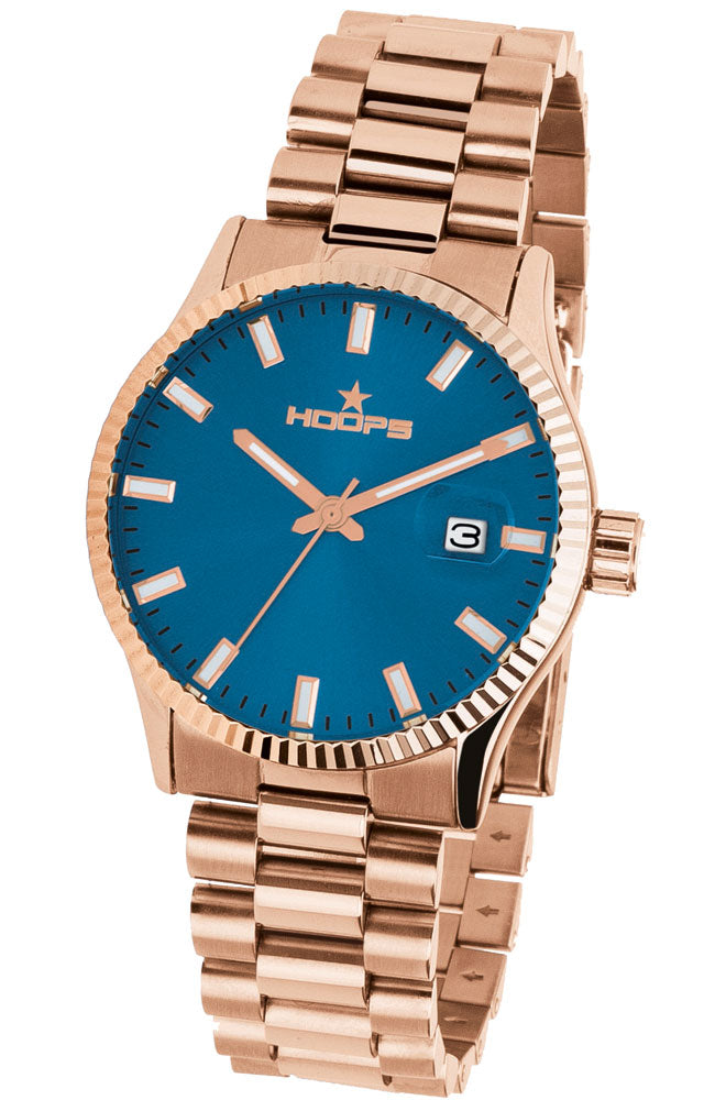 Orologio Hoops, modello Luxury L, Rosé Gold, quadrante blu - Antoinette concept store