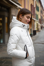 Piumino Bosideng corto bianco in vera piuma 100% con cappuccio - Antoinette concept store