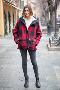 Giacca Fjalrawen Kanken quadri rossi e neri - Antoinette concept store