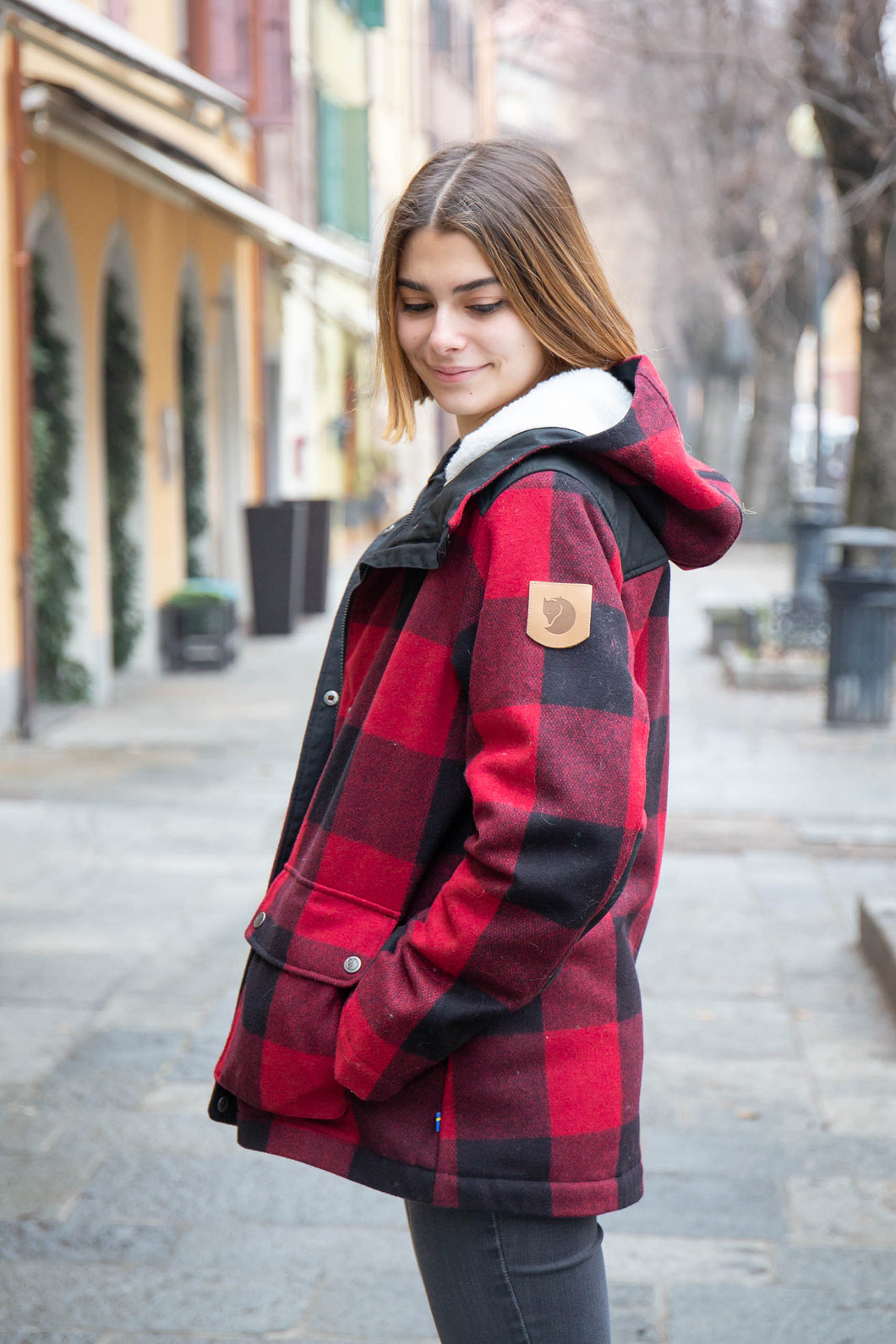 Giacca Fjalrawen Kanken quadri rossi e neri - Antoinette concept store