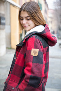 Giacca Fjalrawen Kanken quadri rossi e neri - Antoinette concept store