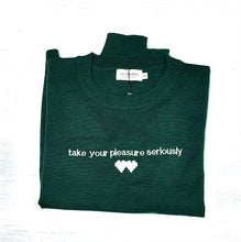 Maglia girocollo verde pino "Take your pleasure seriously" - Antoinette concept store