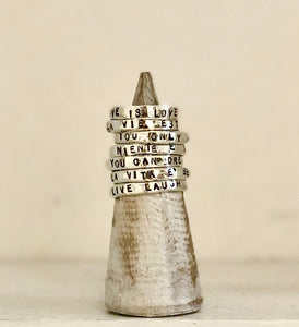 Anello  fedina in argento personalizzabile con scritte