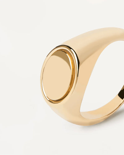 Anello PDPaola Stamp Gold Ring Argento AN01-628