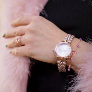 Orologio Hoops, modello solo tempo luxury, quadrante rosa